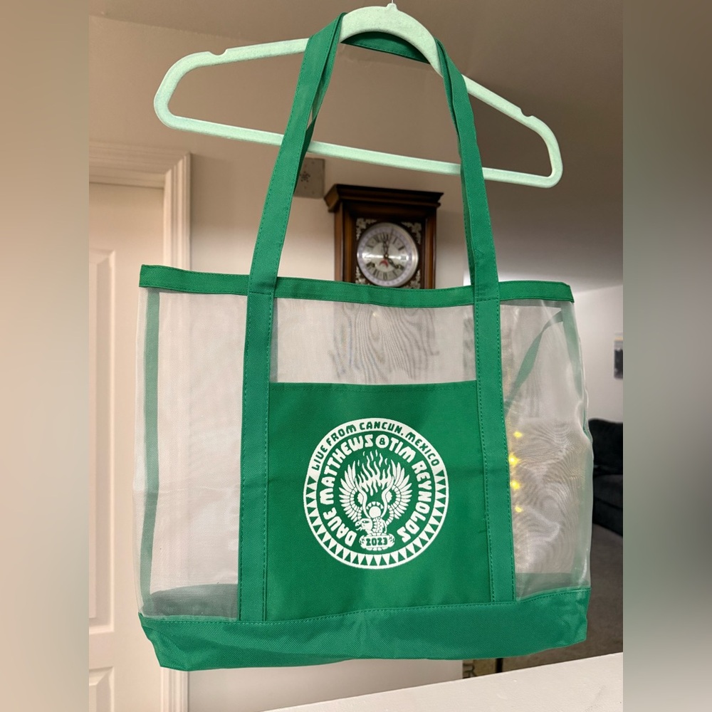 Dave Matthews & Tim Reynolds Green Mesh Tote Bag with Coin Purse Cancun 2023